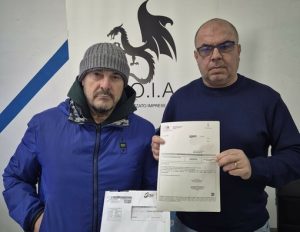 Foto del papà della titolare del Bar con il Presidente Nardozzi 