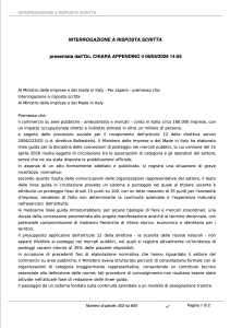 Interrogazione parlamentare di Chiara Appendino su Bolkestein e ambulanti 